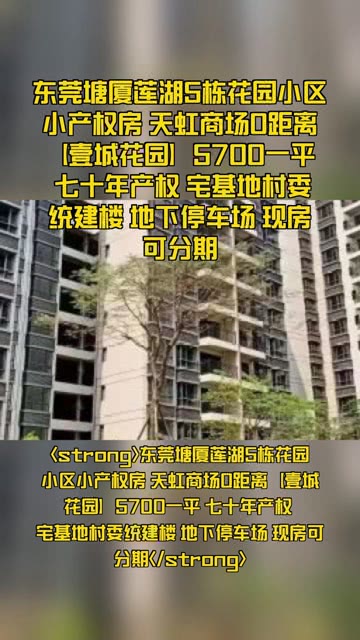 塘厦最新小产权房，投资与居住优选之选